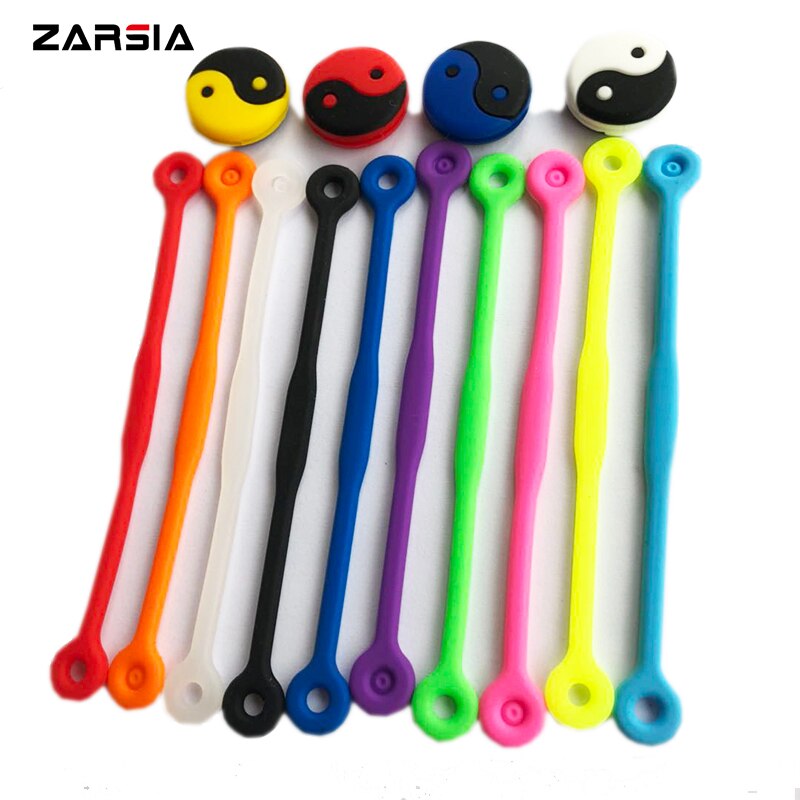 Amortisseur de vibrations pour raquette de Tennis, 10 pièces, en Silicone, avec Expression de sourire, nœud, ZARSIA Taiji: assorted colors