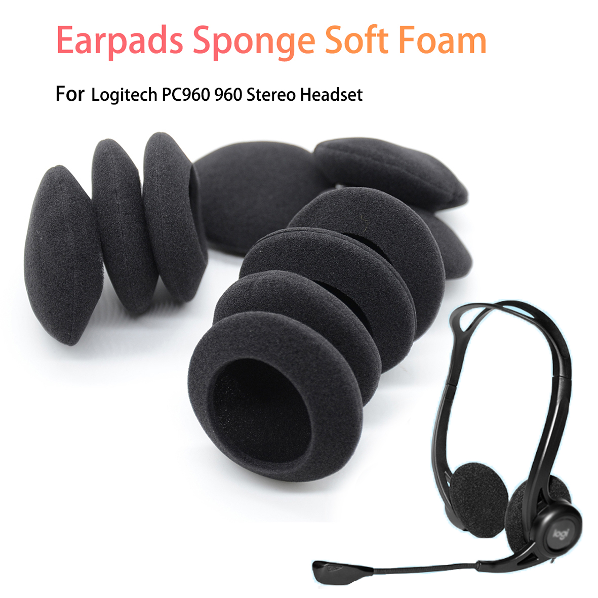 Vervanging Zachte Oorkussens Kussenhoes Oordopjes Foam Voor Logitech PC960 960 Stereo Headset Usb Oortelefoon Kussen
