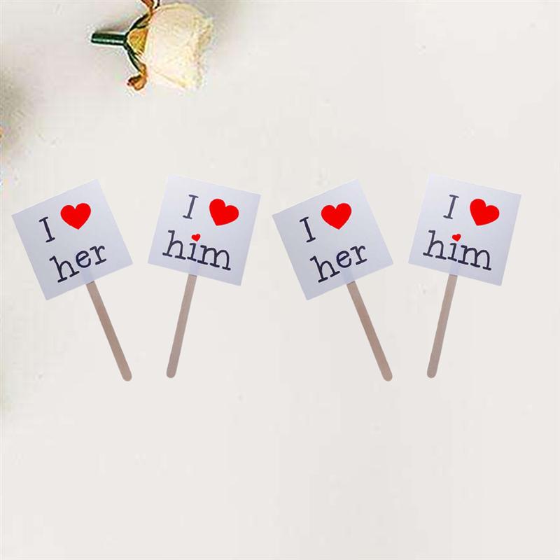 4Pcs Wedding Photo Props Lightweight Funny Delicate Portable Wedding Photography Props Wedding Booth Supplies