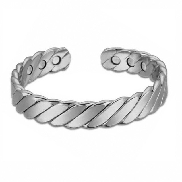 Trendy Energie Armband Magnetische Therapie Gezondheidszorg Armband Voor Mannen En Vrouwen Charme Armband Sieraden Valentijn Cadeau: Silver