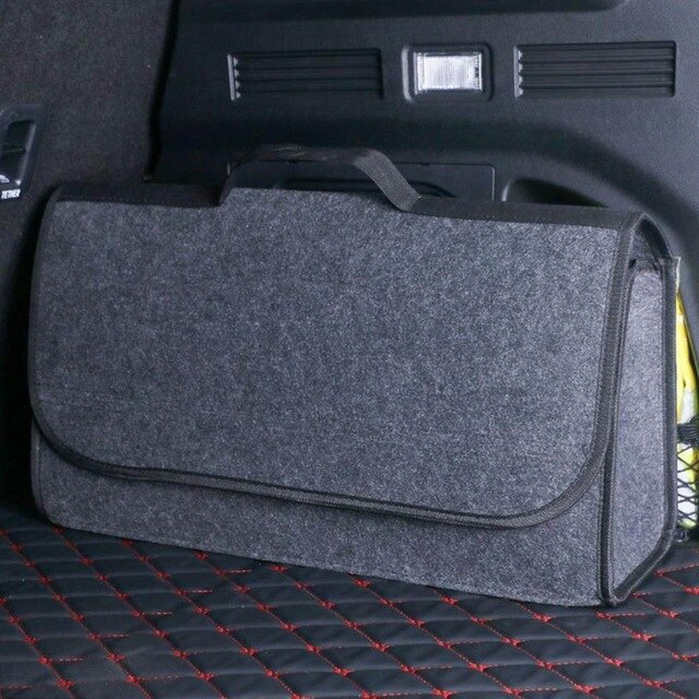 Autoyouth bil koffert organisator bil oppbevaringspose siste container boks brannsikker oppbevaring rydding holder multilomme bil styling: Grå