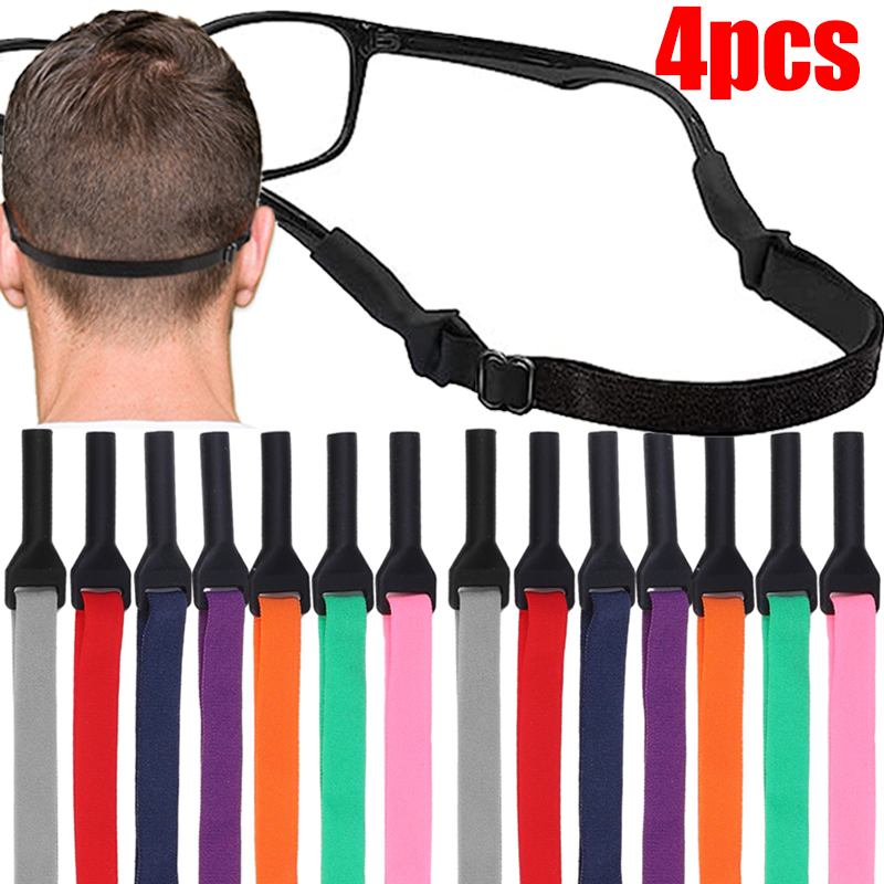 1/4PCs Sports Glasses Rope Adults Adjustable Silicone Eyewear Rope Strap Neck Cord Holder Safety Band Strap Glasses Ropes Chains