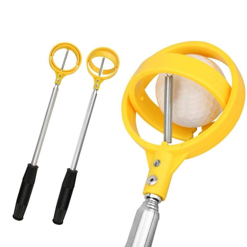 Telescopic Golf Ball Pick Up Tool 2m Stainless Steel Shaft Scoop Golf Ball Retriever Golf Pick Up Automatic Locking Scoop Picker