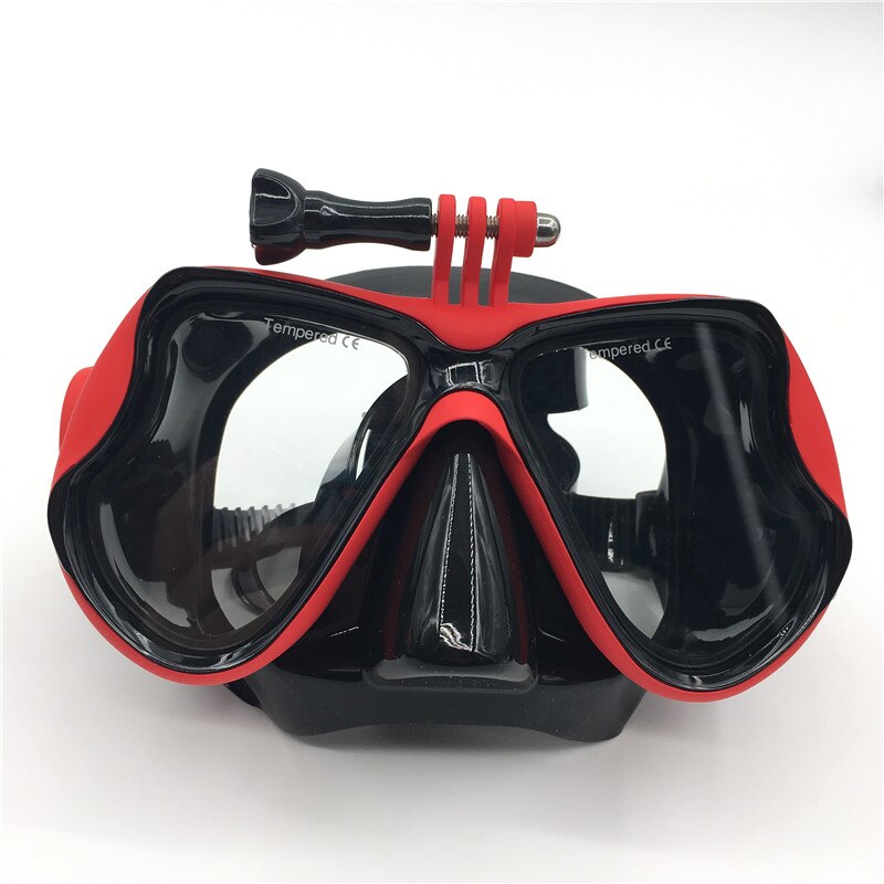 Máscara de buceo para Gopro, accesorios impermeables, máscara de cristal subacuática para Go Pro Hero Session 5/4/3 +/3/2/1/SJ4000 /Xiaomi yi: Red