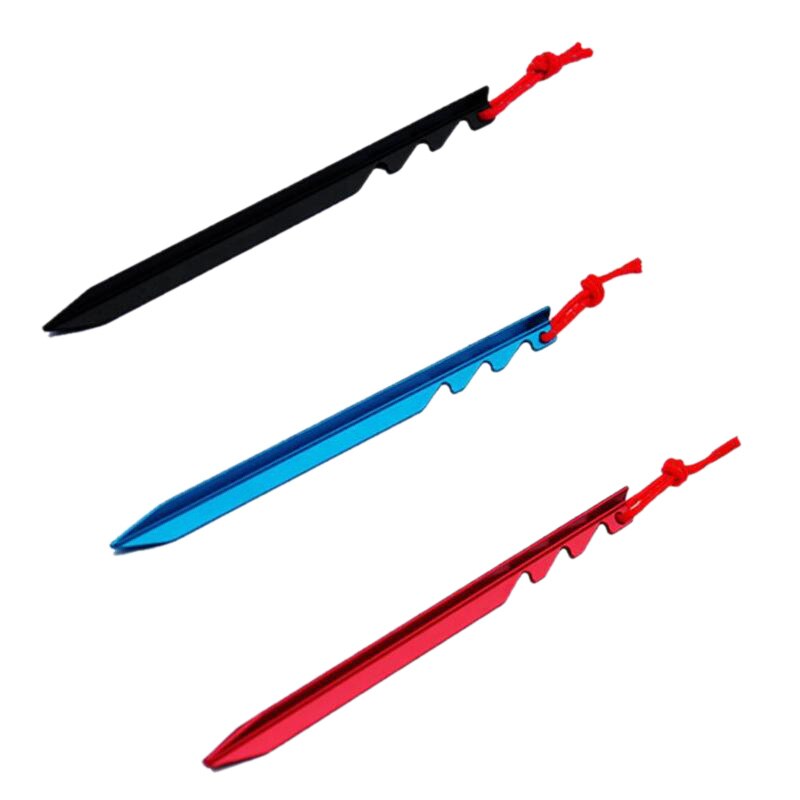 10 stuks aluminium tentharingen, nagels met touw, lichtgewicht outdoor kamperen, wandelen, tentharingen, 4 kleuren, rood