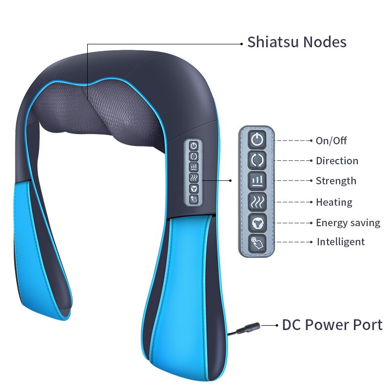 Ajouter au panier Code promo: 1111VENTE3 （25 € -3 €） JinKaiRui U forme électrique cou masseur châle rouleau chaleur Massage électrique douleur cou et épaule multi-fonction Massagem