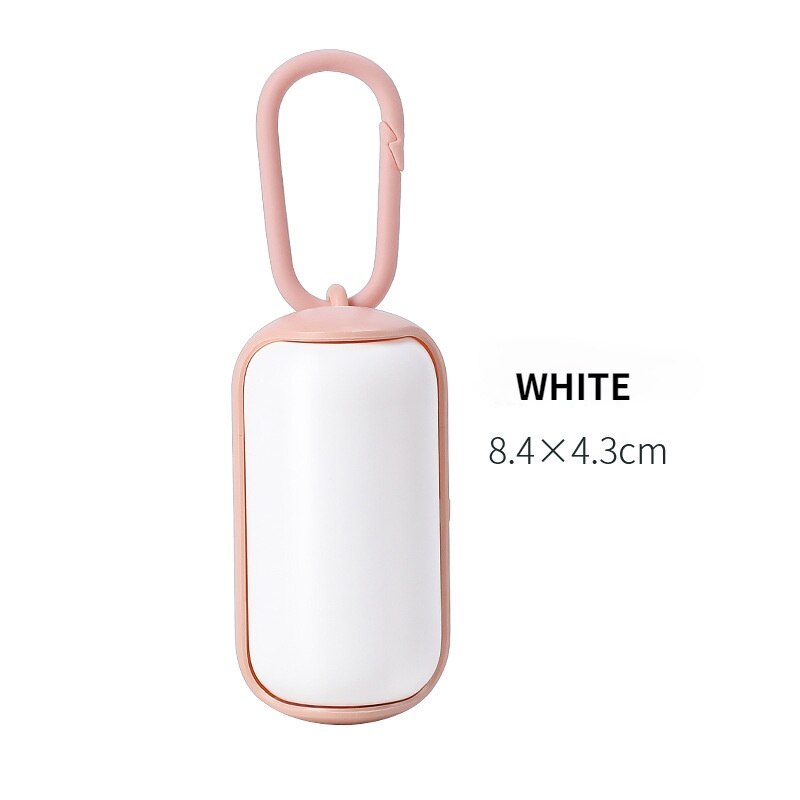 Boîte à caca Portable pour chien, Mini conteneur avec sacs à ordures, support de sac à merde pour chien, 15 rouleaux de sacs à merde, fournitures de nettoyage pour chiens: WHITE with 1 pc bags