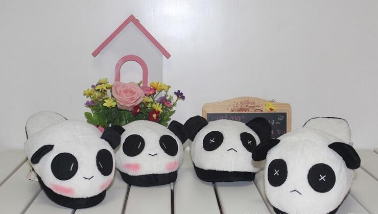panda kapcie pełne pięty pluszowe domowe kapcie z bawełny prezenty dla par zimowe kapcie z bawełny klapki piękny pantofel antypoślizgowe 36-43