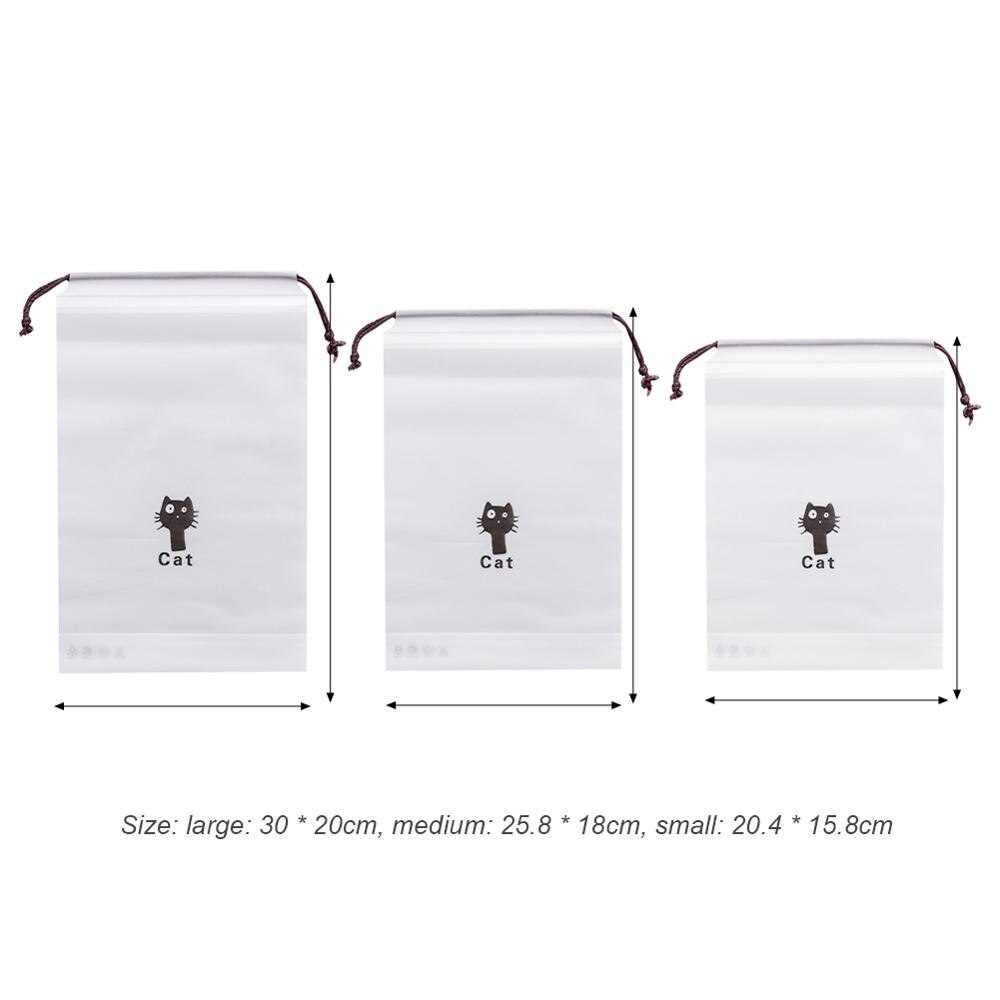 Clear PVC Drawstring Bag Wash Toiletry Pouch Cartoon Storage Organizer Women Cute Travel Beauty Cosmetic Make Up Case