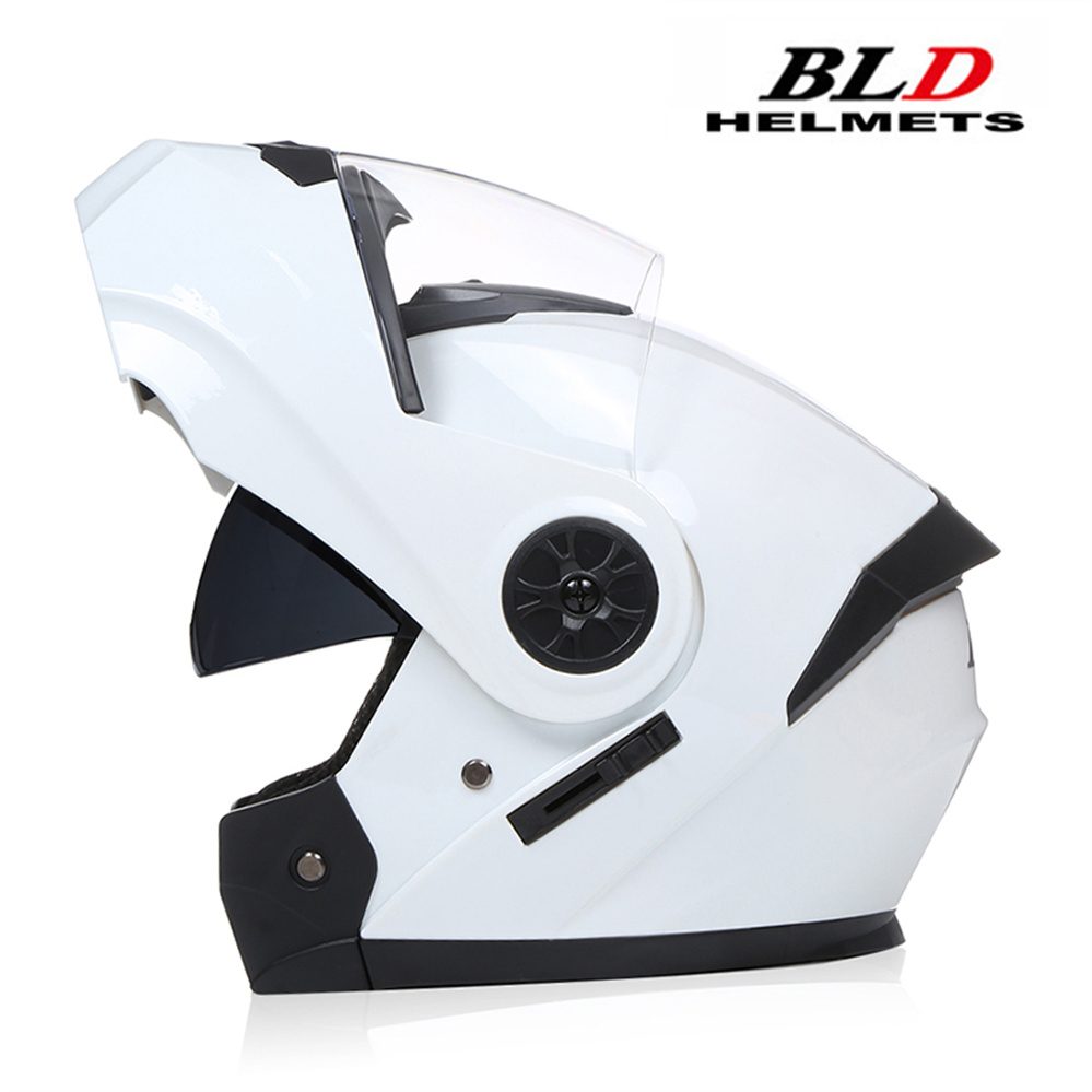 Lente dupla modular capacete da motocicleta mais recente flip face segurança capacete profissional quatro estações equitação ece dot aprovado casco: Marrom / XL