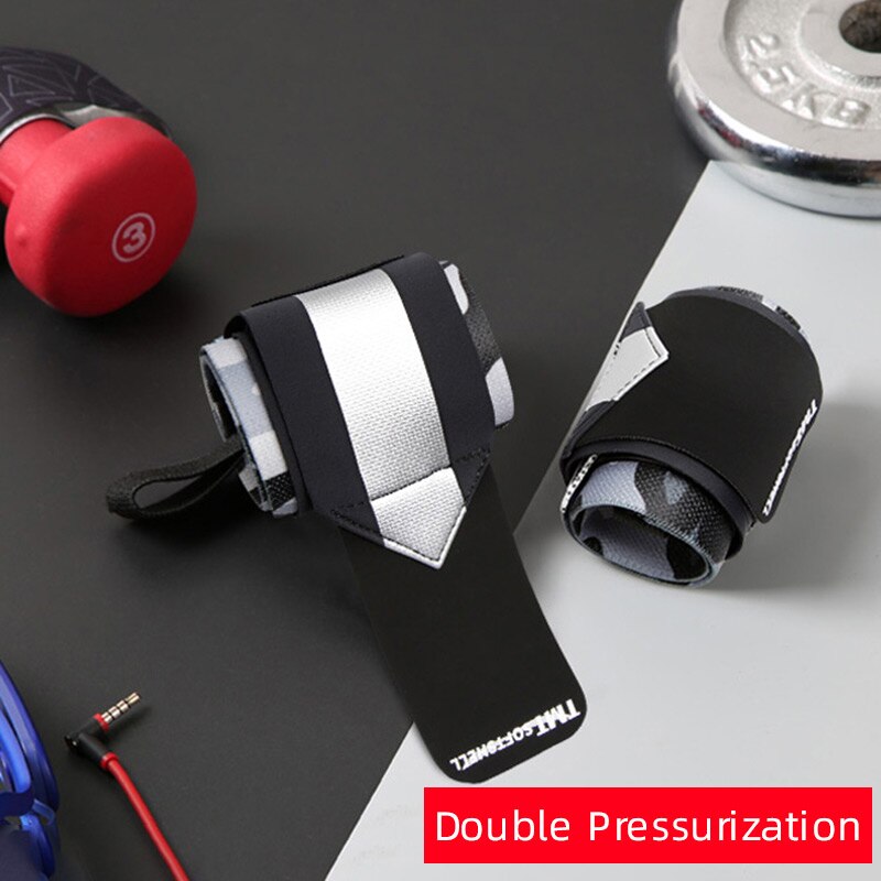 TMT-muñequeras deportivas para entrenamiento, mancuernas, equipo de gimnasio, pesas, envolturas de soporte para muñeca, protector para Crossfit, túnel carpiano: Silver