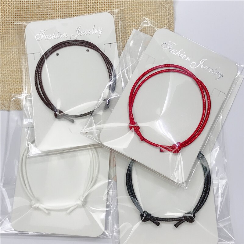 2x Leather Cord Sliding Knot Adjustable Couple Leather Bracelet Jewelry Making Findings Lucky Black Red Cord Friendship Bangle