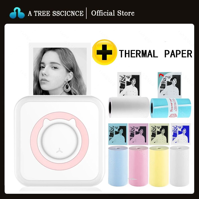 Mini Printer Portable Thermal Printing Machine Bluetooth Mini Photo Picture Label Printer for Android iOS DIY Home Use Printer