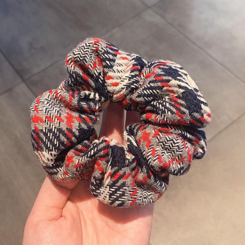 AOVNA 6 Stück Weihnachts-Haargummis – Rot Mit Weißem Kunstpelz, Samt Scrunchies