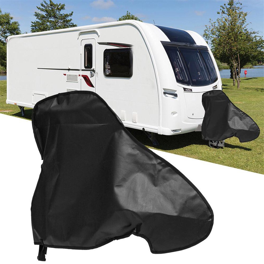Car Accessories PVC Car Universal Waterproof Caravan Towing Hitch Cover Trailer Rain Snow Dust Protecter Black Pvc Trailer Cover