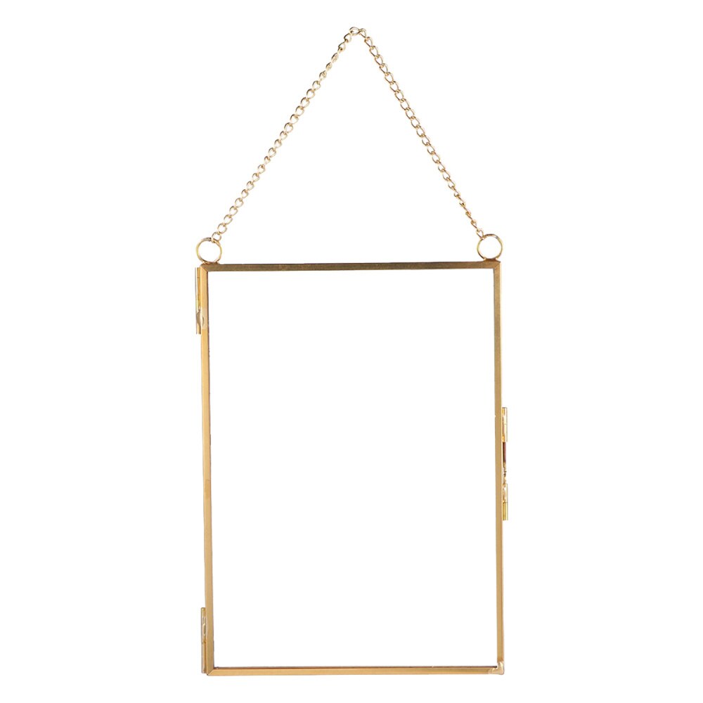 Clip para foto de Prame de cristal colgante, marcos de fotografía decorativos, soporte para espécimen, Marcos colgantes para fotos, marcos de decoración de pared: copper