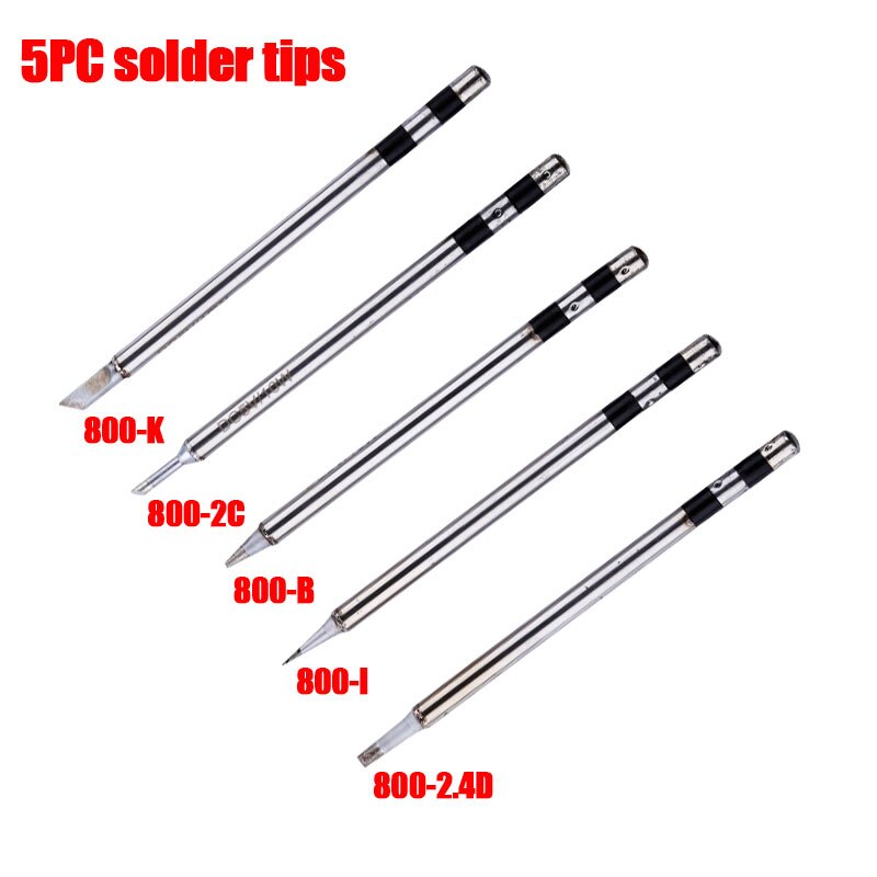 Stainless Steel Soldering Iron Tip Special for PX-988USB Soldering Iron I/K/B/2C/2.4D Replacement Welding Tips: 5PC solder tips