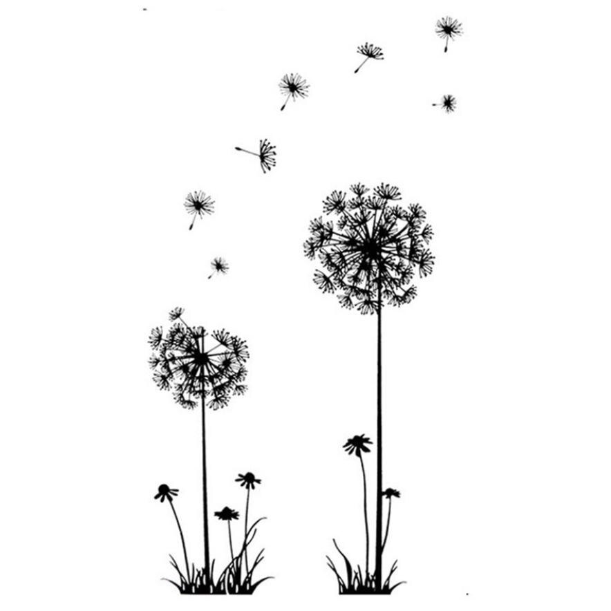 Muursticker Black Pvc Paardebloem Bloem Muurstickers Boom Grote Removab Muurstickers Etiqueta Da Parede