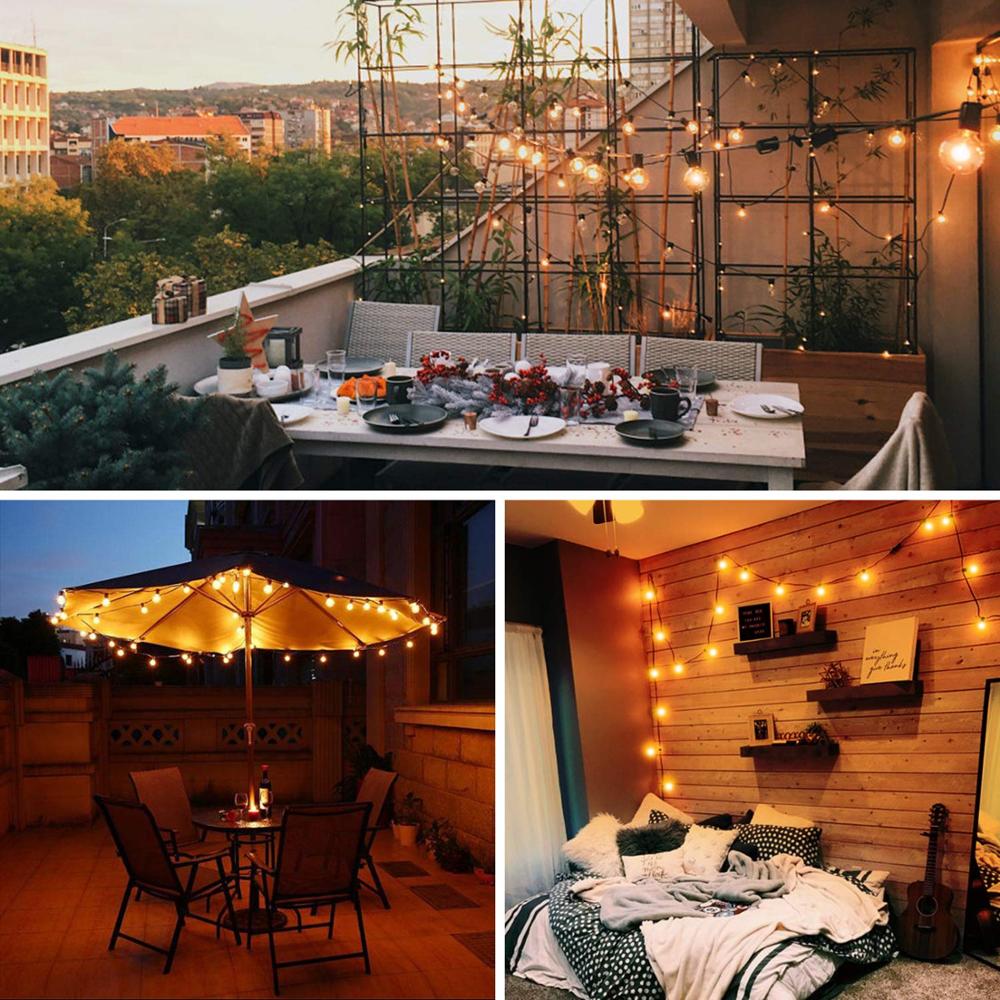 GANRILAND Gold Dimmable Edison G40 LED Light Bulb 110V 220V 1W E27 LED Filament String Lamp Amber Warm 2200K for Home Bar Shop