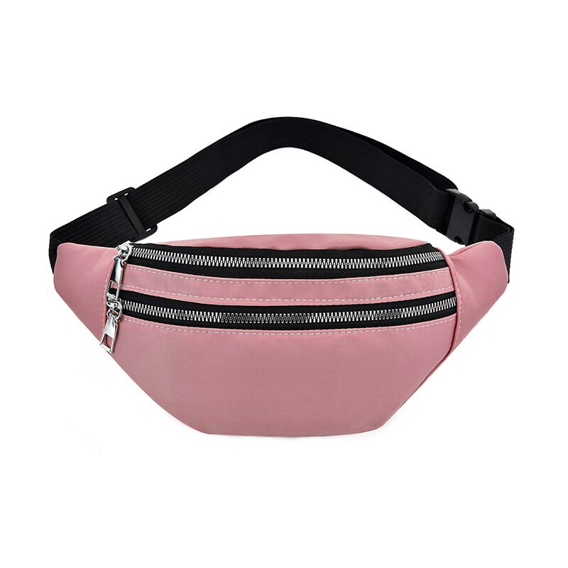 Sacos de cintura para mulheres moda fanny pacote poliéster banana saco à prova dwaterproof água hip bum saco para compras andando viajar esportes: PInk