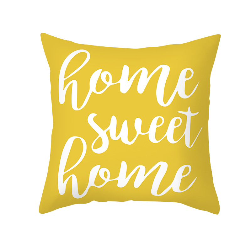 Housse de coussin carrée jaune à imprimé géométrique, taie d'oreiller de 45x45cm, de Style moderne, décorative pour la maison, avec des lettres marguerite à rayures: 5