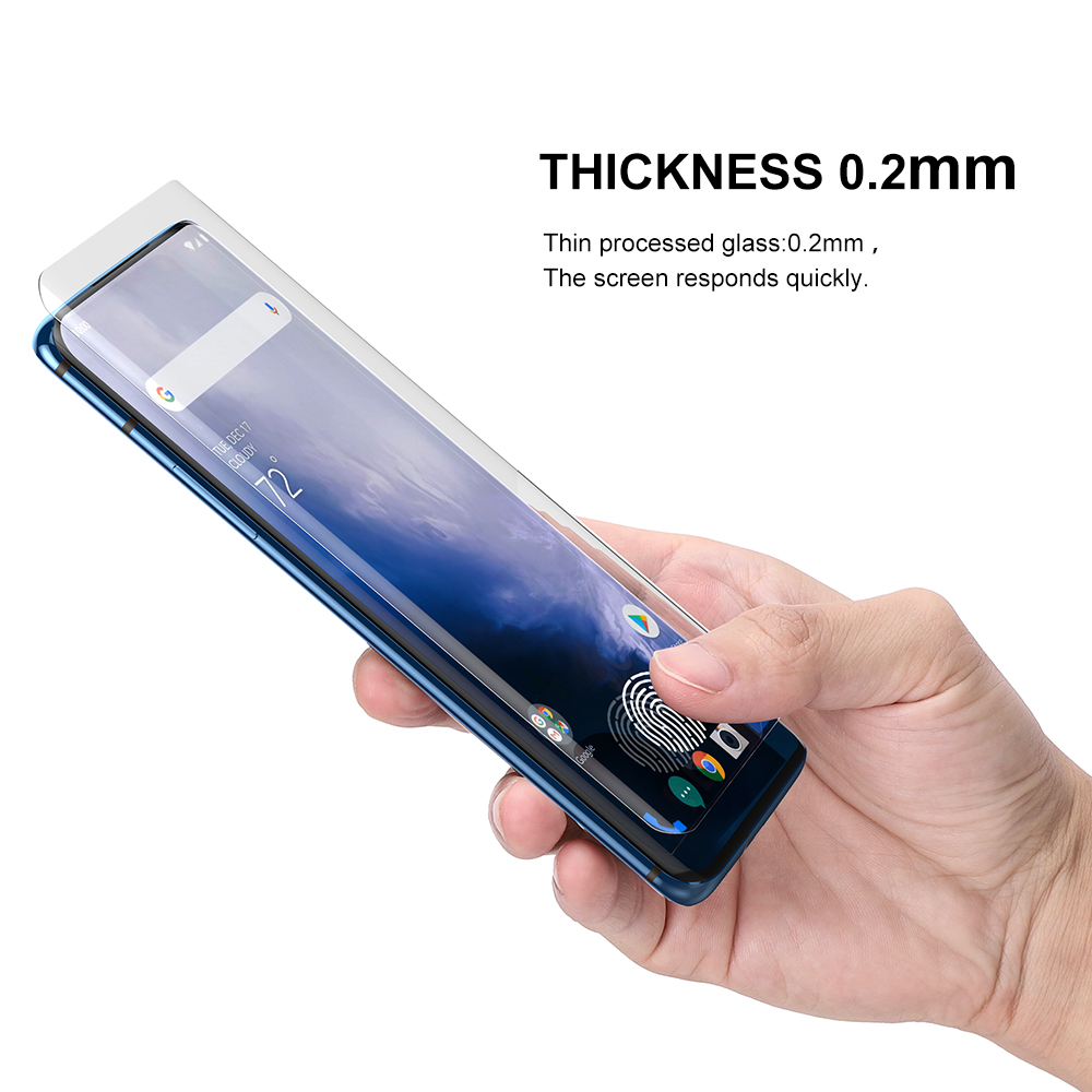 Screen Protector with fingerprint unlock for Oneplus 7 Pro UV Glass film full cover for Oneplus 7T Pro tempered glass