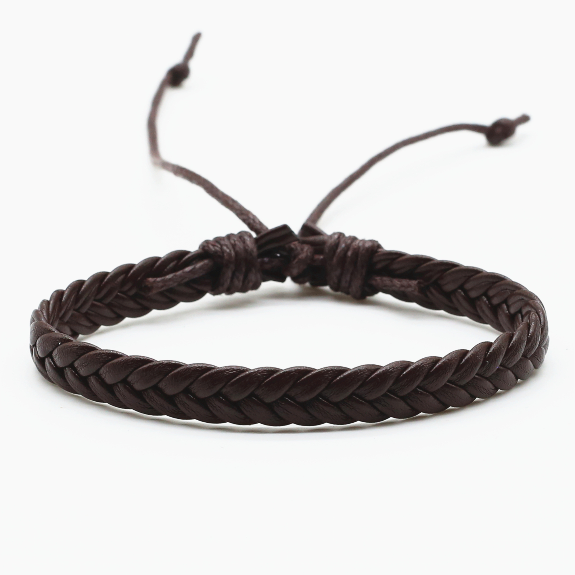 WestBull Plait Weave Black Brown PU Leather Men Bracelets Pulsera Women Bangle Male DIY Homme Jewelry Accessories: REDDISH BROWN