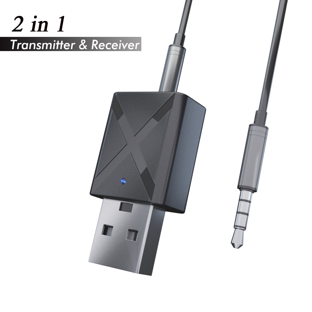 Draagbare Draadloze Dongle Bluetooth 5.0 Zender Ontvanger 2 in 1 Stereo Audio Adapter Digitale Apparaten met 3.5mm Audio Kabel