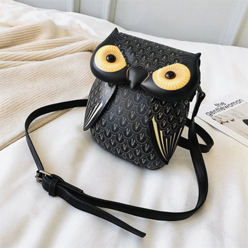 Bolso de hombro con forma de búho de , Mini bolso de mensajero, bolsos de cuero de dibujos animados bonitos para chicas, Bolso tipo bandolera para teléfono