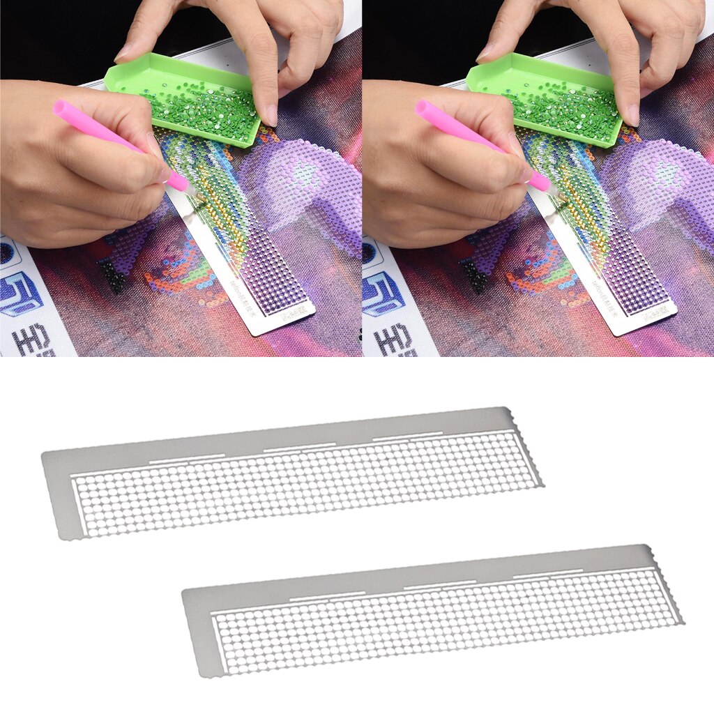 2 Pieces Diamond Painting Dot Ruller Ruler, DIY 5D Diamond Embroidery Painting Accessories for Beginners Handicraft Lovers