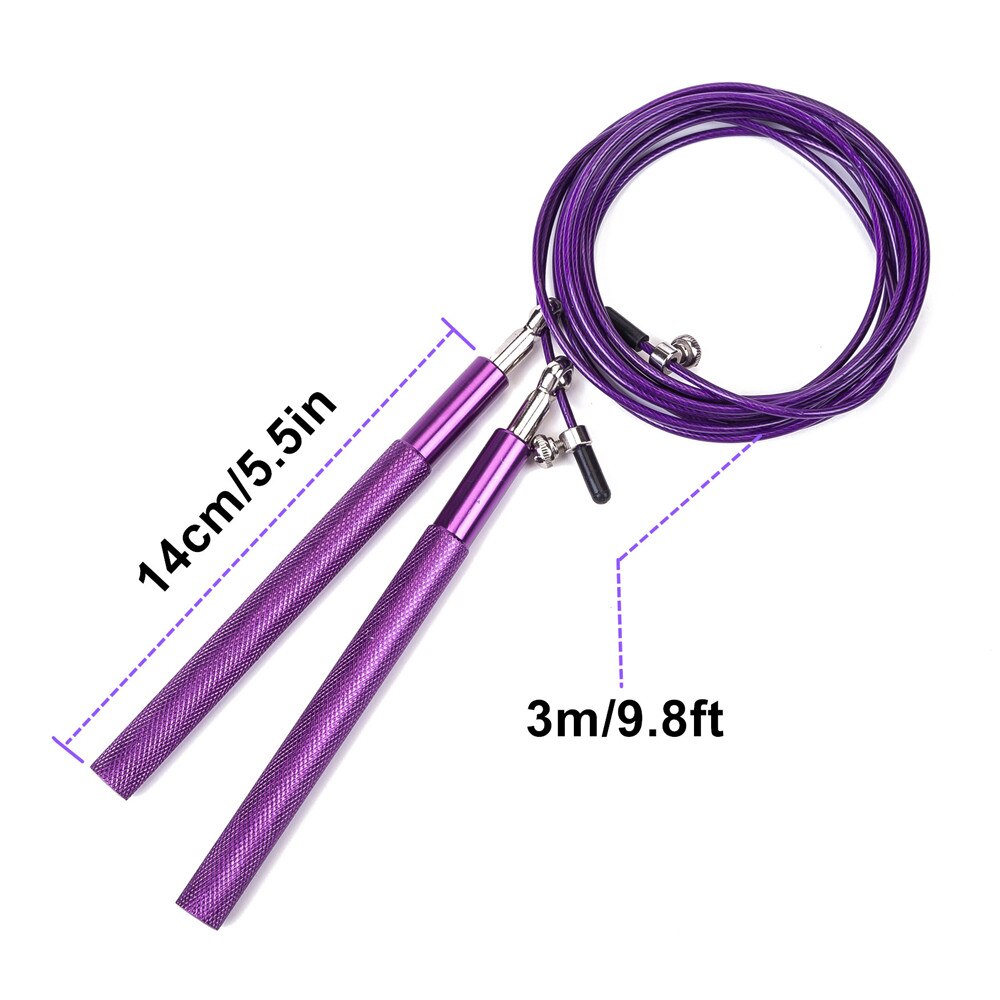 Free pouch 3 Meters METAL BEARING and Handle skipping rope / Speed Cable Jump Rope Crossfit MMA Box home gym / NPFL