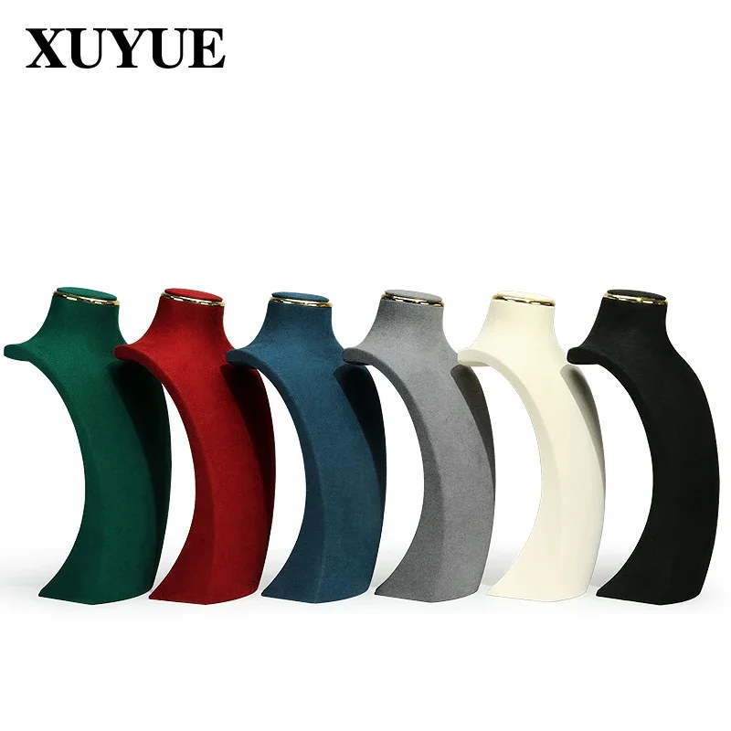 Halskæde display stand metal microfiber vindue model hals display stand vedhæng hængende hals hals hylde ny