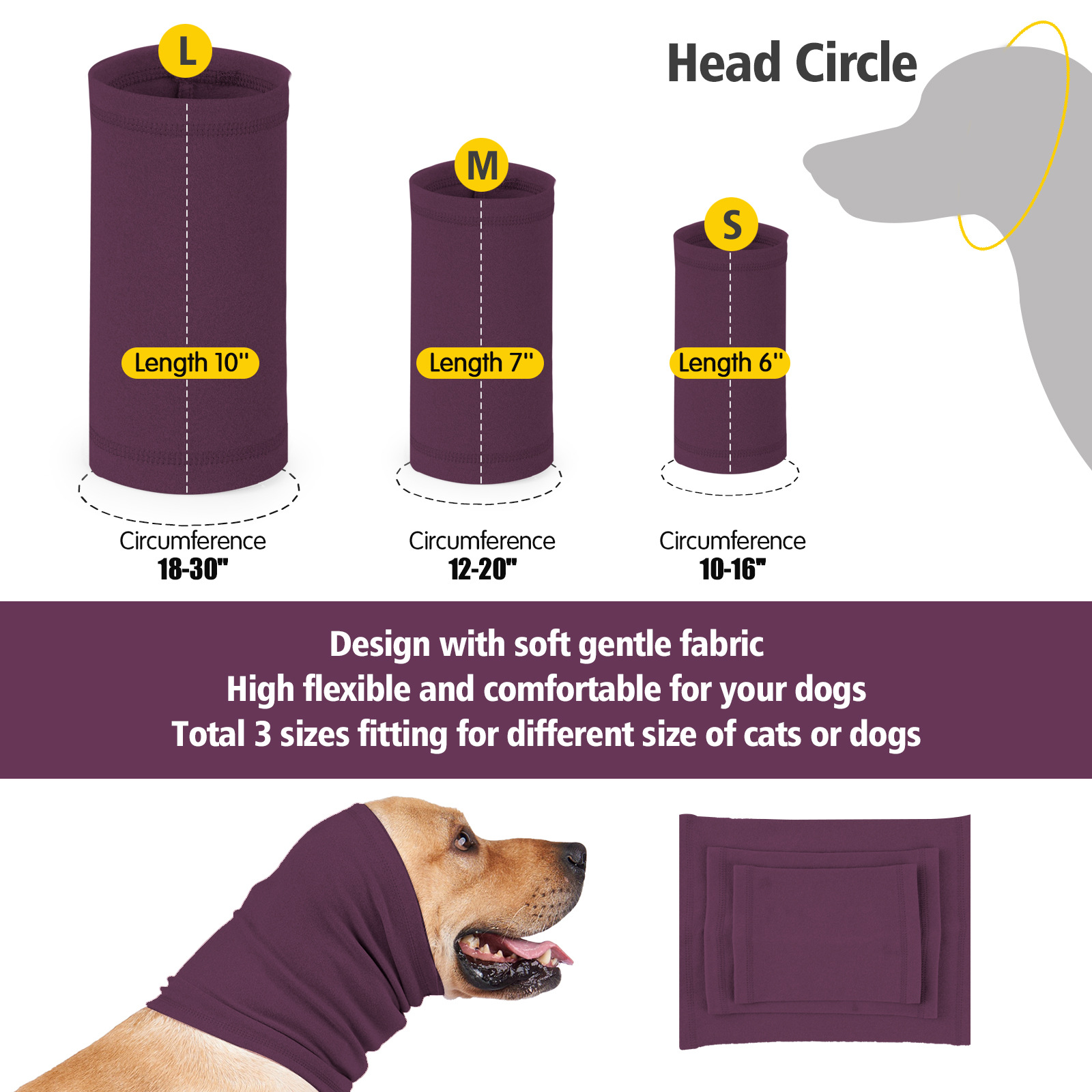 Pet Headgear Dog Cat Grooming Earmuffs Noise Reduction Earmuffs Multifunction Pet Ear Cover Winter Windproof Scarf Dogs Supplies