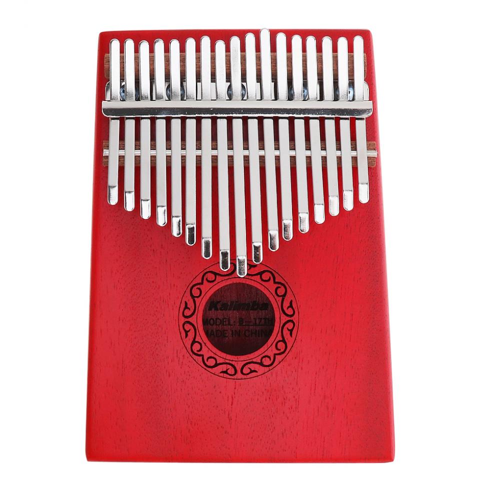 17 touches rouge Kalimba simple conseil acajou doigt pouce Piano Mbira Mini clavier Instrument de musique avec accessoires complets