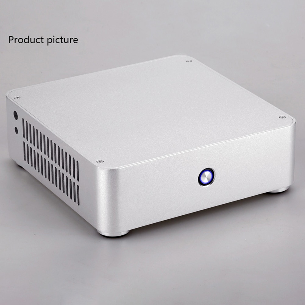 E-H60 HTPC Chassis Horizontal Cooling Mini ITX Slim Durable Office Home Gaming Practical Computer Case Aluminum Alloy Audio