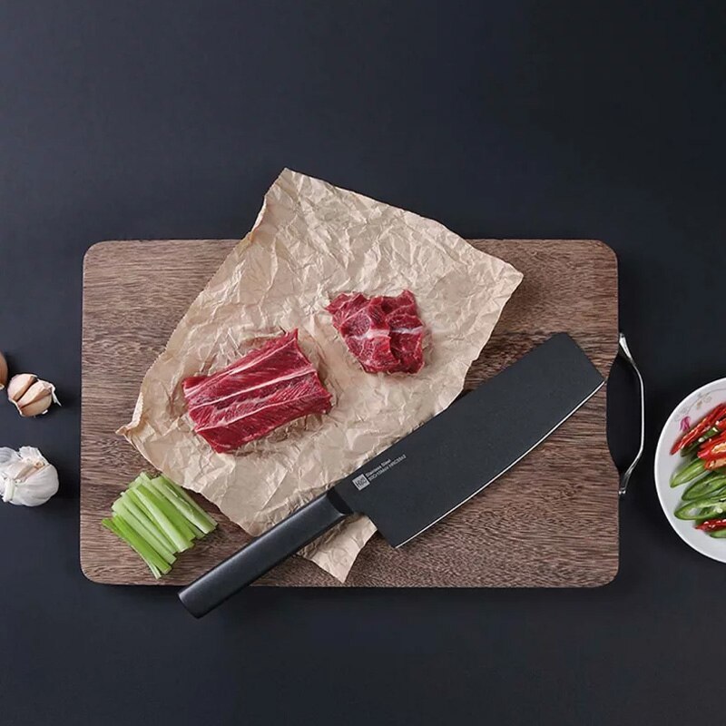 Original 2 pièces Xiaomi Huohou couteau de cuisine en acier inoxydable couteaux ensemble de cuisine 7 pouces matériel 50Cr15MoV HRC 55 pour la famille intelligente