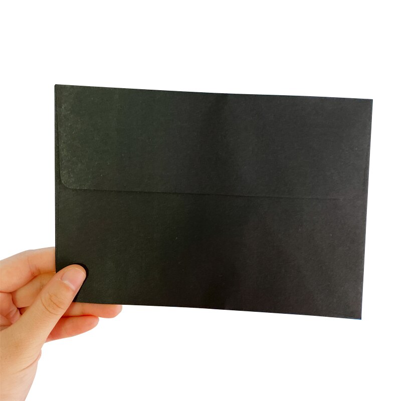 100PCS Candy color Envelope Postcard Stationery School Office Kraft Envelopes handmade 175*125MM: black