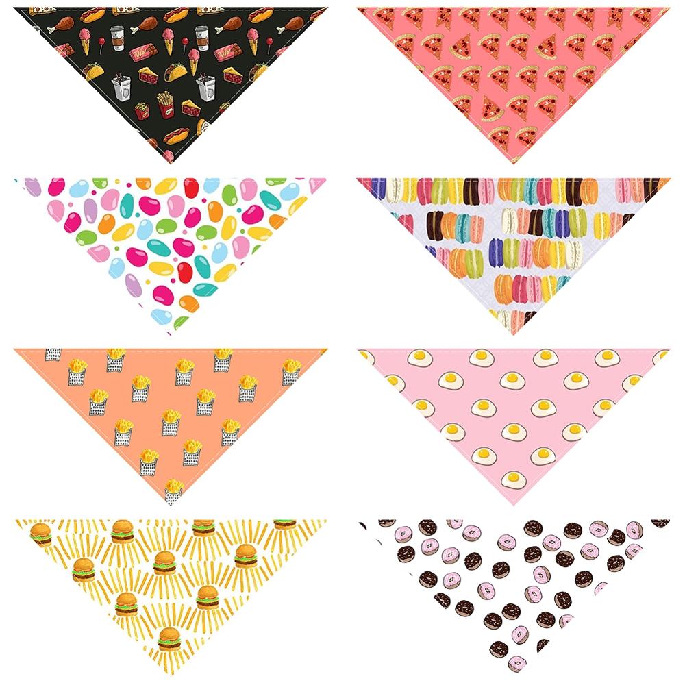 Voedsel Gedrukt Pet Bandana Verstelbare Pet Kat Hond Sjaal Speeksel Handdoek Warm Neck Kraag Halsdoek Tie Bib Bandana Dierbenodigdheden