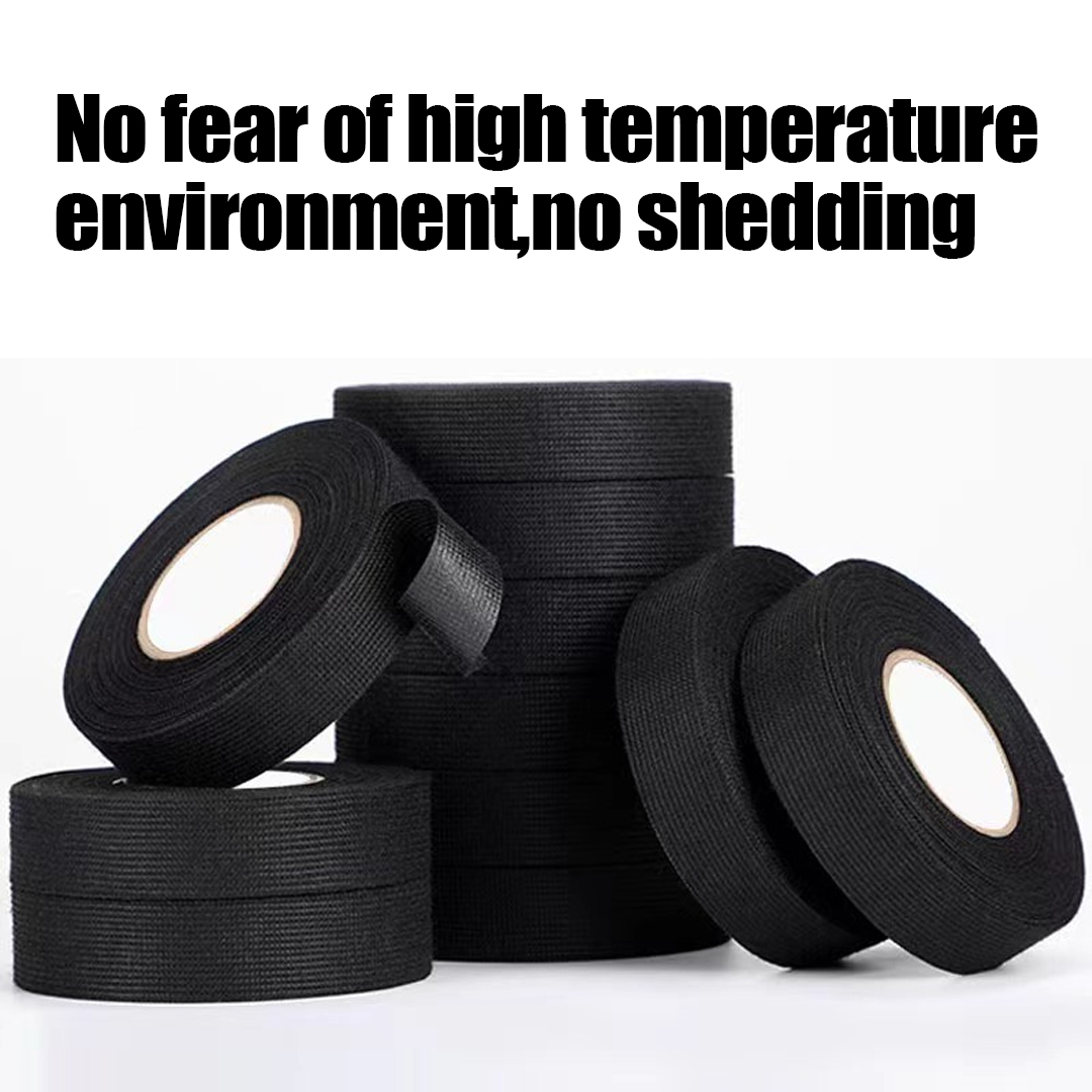 Cinta eléctrica resistente al calor para arnés, cinta adhesiva de tela impermeable aislante para automoción, 5 piezas