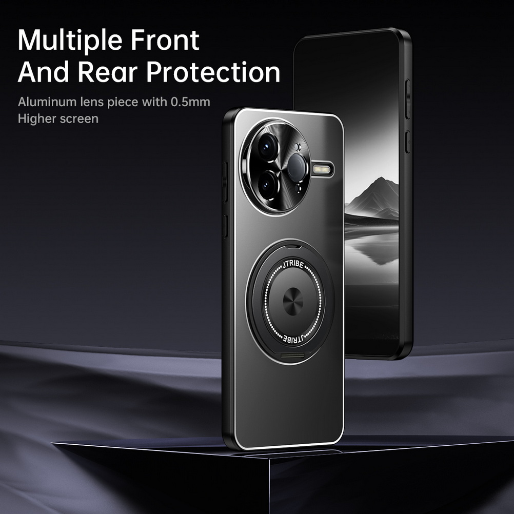 Aluminum Alloy Sandblasted Back Plate Holder KickStand Case For Poco F7 Ultra POCO F7 Pro Poco F5 Pro Camera Protect Cover