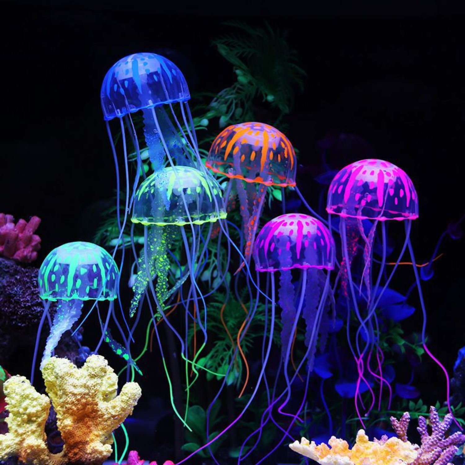 Kunstmatige Zwemmen Kwallen Aquarium Decoratie Aquarium Onderwater Levende Plant Lichtgevend Ornament Aquatisch Landschap