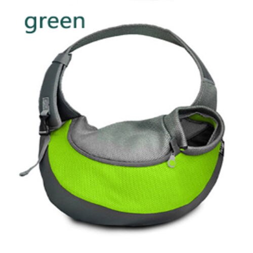 Pet Puppy Carrier Outdoor Travel Handtas Pouch Mesh Oxford Enkele Schoudertas Sling Mesh Comfort Travel Tote Schoudertas: green / L