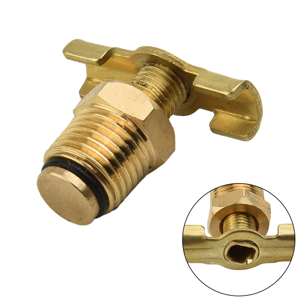 1/4 "Aftap Plug Valve 1/4" Draad Luchtcompressor Tank Accessoire Messing Voor Luchtcompressor Tank T-Handgreep