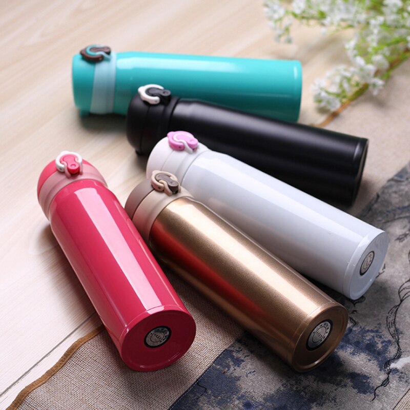 Termos portátiles de 500ml para botella de agua , frascos de vacío de acero inoxidable, tazas de café, té, hervidor turístico, taza térmica con tapas