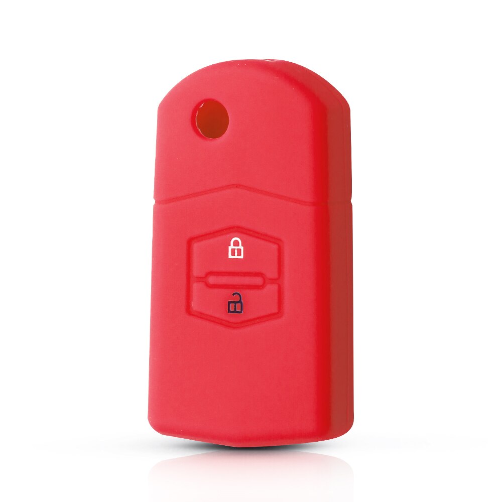 KEYYOU-funda de silicona para llave de coche, soporte para 2 botones, plegable, para MAZDA 3, 2, 6, CX7, CX9