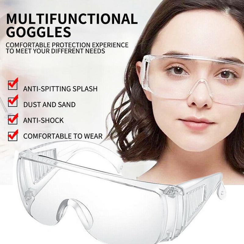 Sikkerhedsbriller gennemsigtige pc anti-støv beskyttelsesbriller letvægts holdbare beskyttelsesbriller
