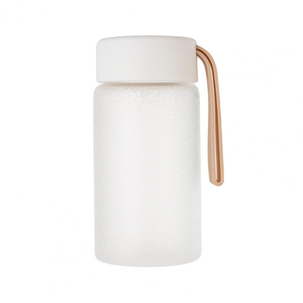 200ml/300ml Simple Glass Water Cup With Lid Anti-fracture Sport Supplies Anti-fracture Heat-resisting Frosted Glass Cup: White 300ml