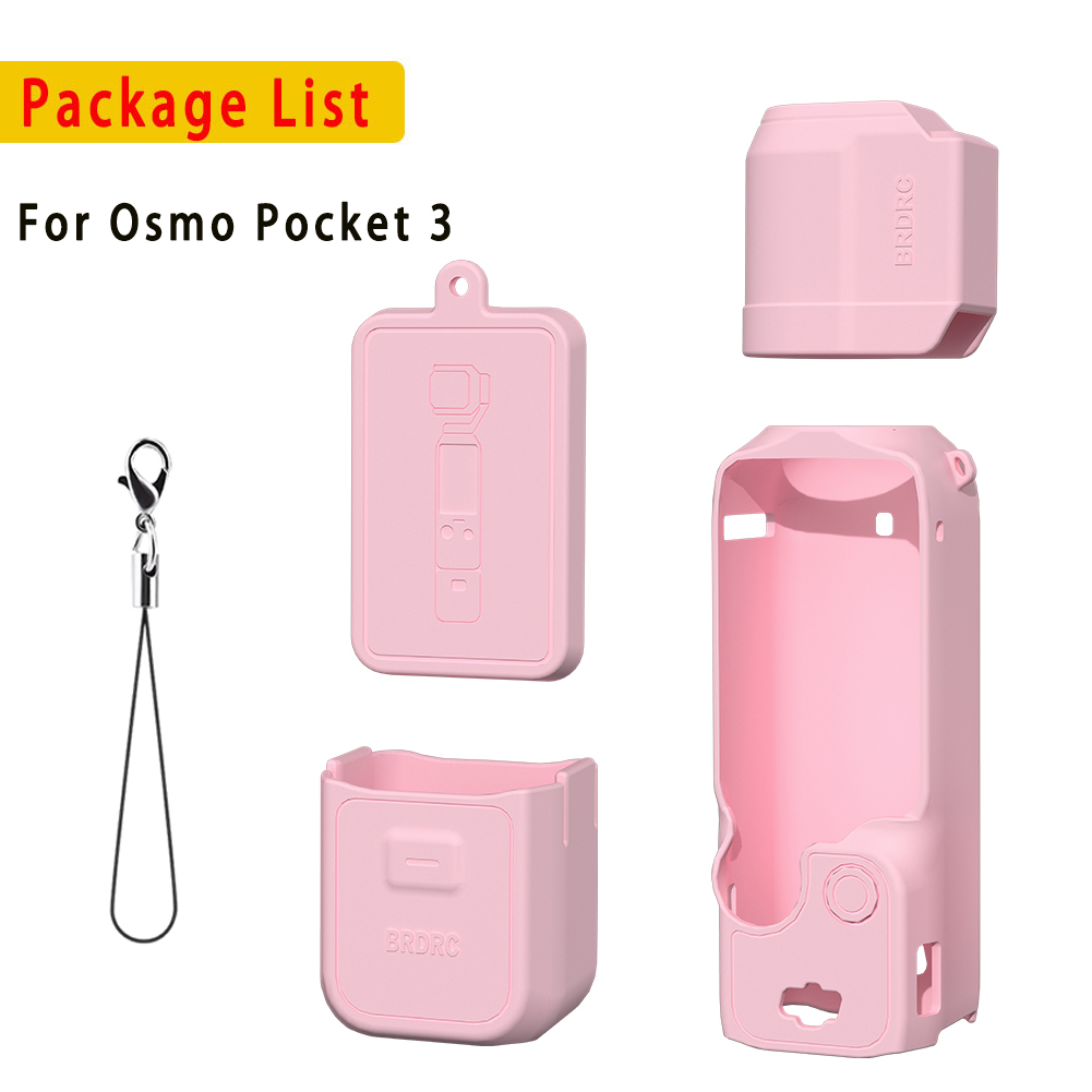 Silicone Cover for Dji Pocket 3 Protective Case Anti-Scratch Handle Soft Sleeve Skin Lens Cap, For Dji Osmo Pocket 3 Accessories: Brown#8d6468