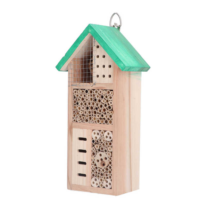 Hanging Insect House Multi-purpose Insect House Wooden Tubular Channel for Garden