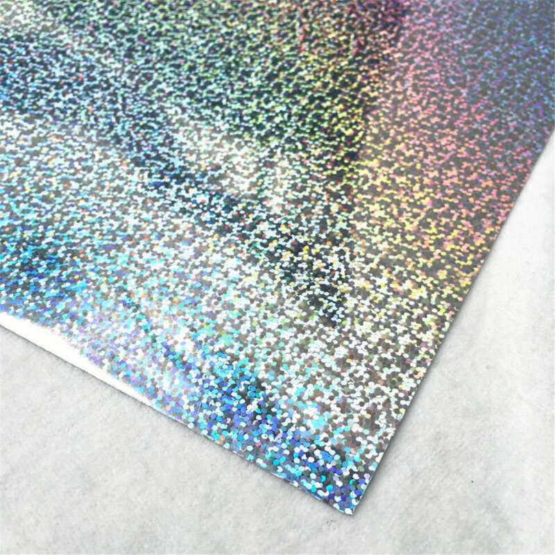 A4 Sheet Pvc Sparkle Glitter Iron-On Warmte Pers Overdracht Vinyl Film T-shirt 1/8X: sliver